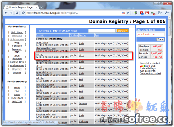 FreeDNS 老牌穩定的DNS代管服務，支援RU網址！