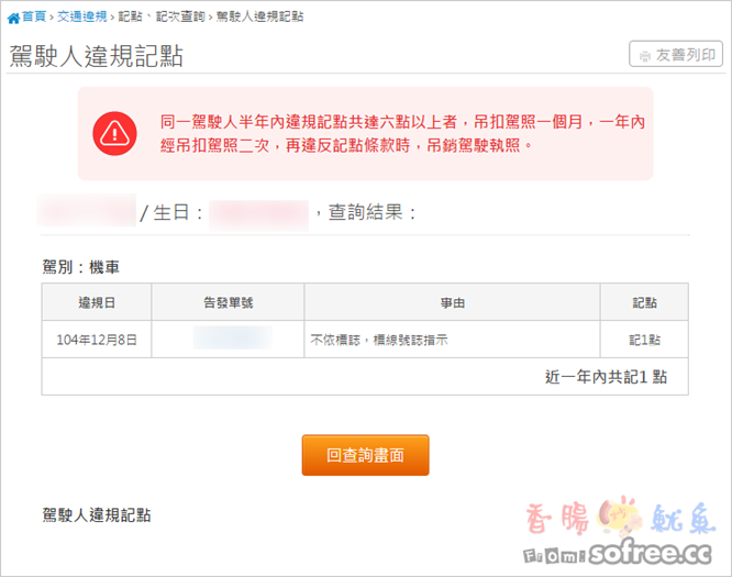 如何查詢汽車機車違規罰單 駕駛人違規記點與線上繳罰單 香腸炒魷魚